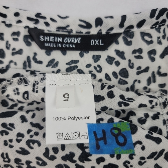 NWOT snow leopard front tie peplum flutter blouse - Picture 8 of 8